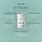 True Grace One Daily Probiotic - 60 Vegetarian Capsules - 90 Billion CFU - Gut, Digestive & Immune Health Support Blend with Prebiotic Fiber - Gluten & Soy Free - 60 Servings