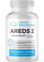 AREDS 2 Eye Vitamin & Mineral Supplement for Ocular Health, Natural Eye Institute AREDS 2 Study Formula with Lutein, Vitamin C, & Zeaxanthin, 120 Mini Softgels