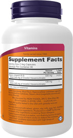 NOW Foods Supplements, Niacin (Vitamin B-3) 250 mg, Flush-Free, Nutritional Health, 180 Veg Capsules