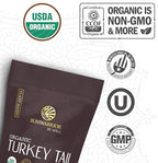 Sunwarrior Organic Turkey Tail Mushroom Powder | Turkey Mushroom Immune Support | Microbiome Gut Health Support | 50 Servings 100g Pouch | Be Well