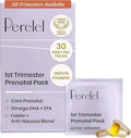 Perelel 1st Trimester Prenatal Pack, Multivitamin with Folate, Vitamin D, Omega 3, Iron & Ginger, Nutritional Support for Early Pregnancy, Soy & Gluten Free, Non GMO, 30 Daily Pill Packs