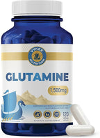 Vykee Nutrition L-Glutamine Capsules - Supplements for Muscle Recovery, Gut Health and Immune Support - Vegan, Non-GMO, Gluten-Free - 1500 mg, 120 Count