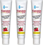 Globe (3 Pack) Capsaicin 0.1% High Potency Pain Relief Cream, Unscented (2 oz) Deep Penetrating Relief from: Arthritis, Muscle, Joint and Back Pain