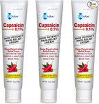Globe (3 Pack) Capsaicin 0.1% High Potency Pain Relief Cream, Unscented (2 oz) Deep Penetrating Relief from: Arthritis, Muscle, Joint and Back Pain