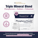 Phosphorus Supplements 100 Packets, Dietary Supplements Powder with Sodium Phosphate and Potassium Phosphate, Fruit Flavored Phosphorous Supplement Powder for Electrolyte, Bone Health & Kidney Health