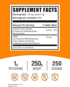 BulkSupplements.com HMB Powder - Beta-Hydroxy Beta-Methylbutyrate, Calcium HMB Supplement - Gluten Free - 1g per Serving, 250g (8.8 oz) (Pack of 1)