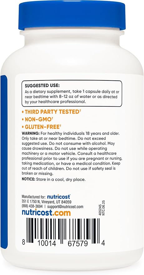 Nutricost Melatonin 20mg, 240 Capsules, Non-GMO & Gluten Free