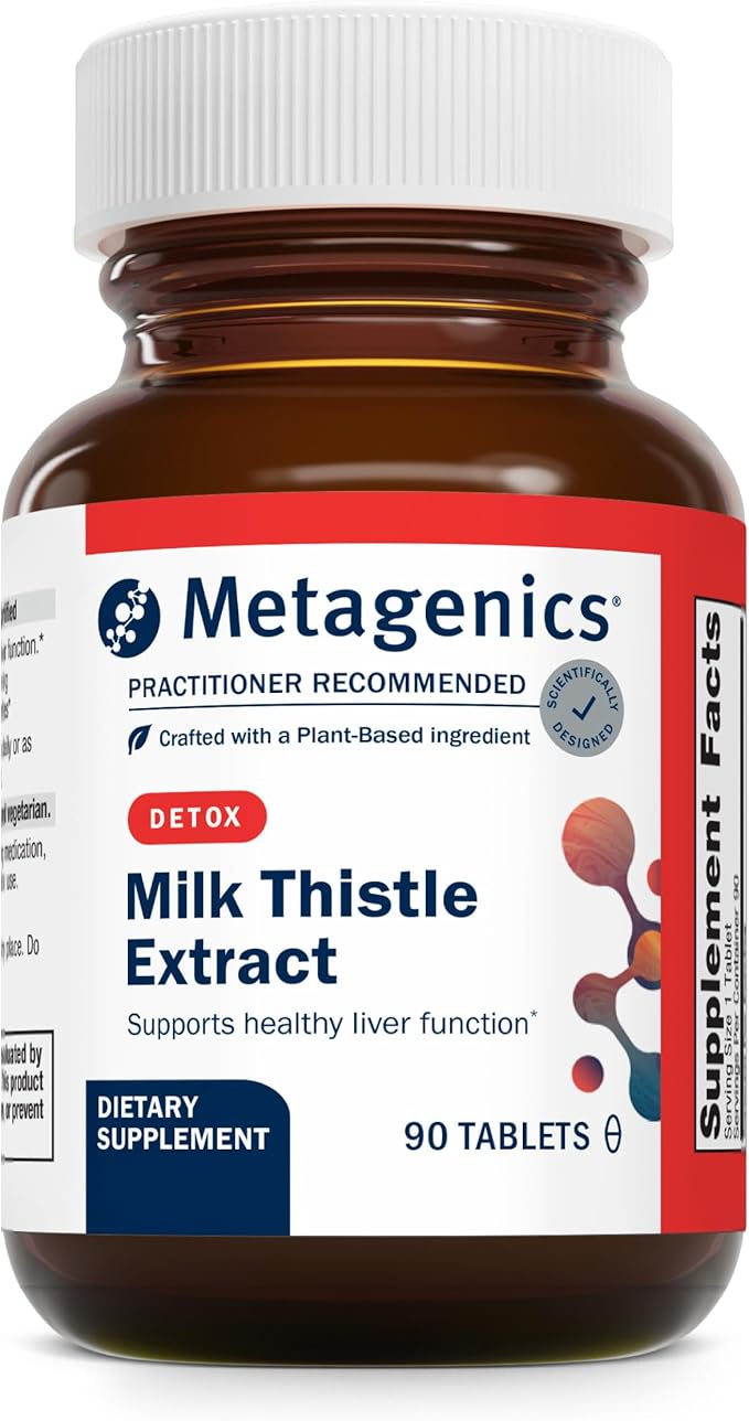 Metagenics Milk Thistle Extract - Liver Health & Antioxidant Support with Silybum Marianum Seed Extract - Supports Detox, Immune & Digestive Function* - Non-GMO, Gluten-Free, Vegetarian - 90 Tablets