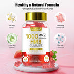 HMB Gummies for Women 1000mg HMB: 1500mg L-Leucine 500mg L-Glutamine Muscle & Bone Support with Calcium Sugar-Free Non-GMO Strawberry Flavor 60 Gummies