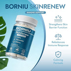Borniu SkinRenew Probiotic for Gut and Skin Support, 5 Targeted Probiotic Strains Plus Inulin Prebiotic Fiber, Vegan, Non-GMO, 60 Capsules(1pc)
