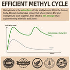 L Methylfolate 15mg Plus Methyl B12 - Methylated Vitamin B9 (5-MTHF) Supplement for Brain Health, Mood & Energy- High Absorption 12-IN-1 Methyl Folate - Third-Party Tested (120 Vegan Capsules)