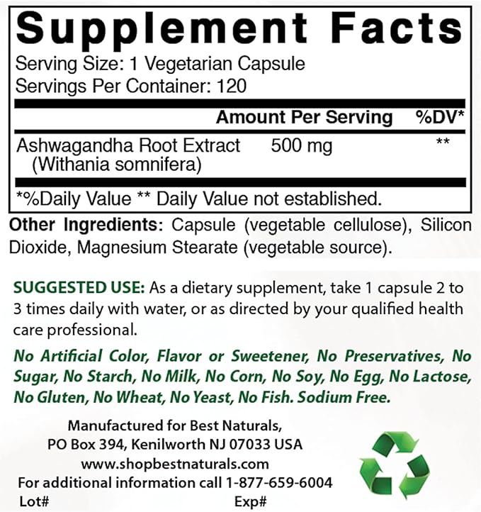 Chromium Picolinate 200 mcg & Ashwagandha Extract 500 Mg