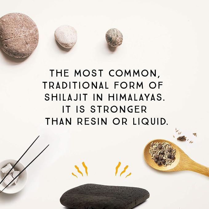 Pure Himalayan Shilajit, Original Solid, Excellent Source of Fulvic Acid & Trace Minerals, Widely Used in Ayurveda (8g, Pack of 1)