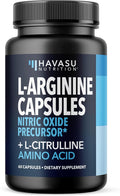 L-Arginine Capsules with L-Citrulline - Nitric Oxide Supplement - L Arginine and L Citrulline Blend - 60 Count - Vegan, Non-GMO Capsules for Performance, Endurance and Muscle Support - 1 Month Supply