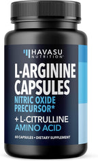 L-Arginine Capsules with L-Citrulline - Nitric Oxide Supplement - L Arginine and L Citrulline Blend - 60 Count - Vegan, Non-GMO Capsules for Performance, Endurance and Muscle Support - 1 Month Supply