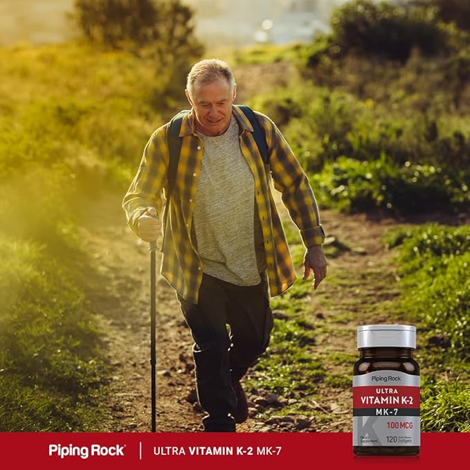 Piping Rock Vitamin K2 MK7 | 100 mcg | 120 Softgels | Non-GMO, Gluten Free Supplement