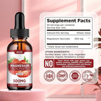 (2 Pack) Magnesium Glycinate Supplement, Liquid Magnesium Glycinate Liquid Drops 500mg-Support Stress Relief, Relaxation, Mood, Sleep, Bone & Muscle-4 Fl Oz, Vegan, Strawberry Flavor