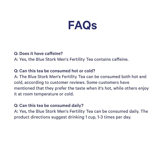 BlueStork Men's Fertility Tea: Organic Fertility Supplements for Men, Green Tea, Maca Root, and Ginkgo Biloba for Male Reproductive Health, Mint, 15 Sachets