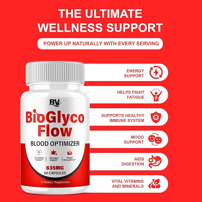 BioGlyco Flow Advanced Daily Multivitamin Health Support and All Natural Wellness Supplement Formula, BioGlyco Flow Premium Health and Wellness Support Formula Supplement (1 Pack - 60 Capsules)