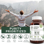 Natural Nutra Vitamin B12 1000 mcg, Promote Heart & Nerve Health, Cobalamin B12 Supplement, Calcium Phosphate, Help in Metabolism Health, Optimal Absorption, Gluten Free, Sugar Free, 100 Vegan Tablets