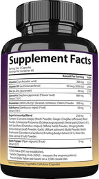 Quercetin with Bromelain, Elderberry, Vitamin C, D3 and Zinc. Super Immune Support Supplement. Organic Complex for Men & Women, Non-GMO, Gluten-Free, Vegan, USA (120 Capsules)