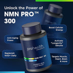 ProHealth NMN Pro 300 (30 Capsules) Clinically Studied Uthever® NMN. NAD+ Precursor for Cellular Energy, Mitochondrial Support & Healthy Aging. USA Manufactured, Triple Lab-Tested