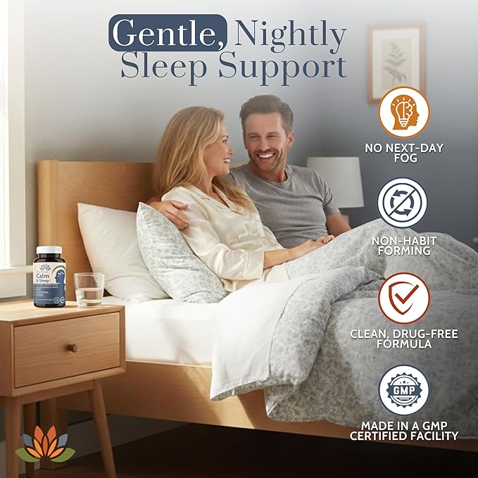 Migra-Well PM Sleep Aid for Adults – Magnesium Bisglycinate with Apigenin & Passionflower for Calm, Deep Sleep & Nerve Support – Non-Habit Forming, Plant-Based Sleep Supplement, 60 Capsules