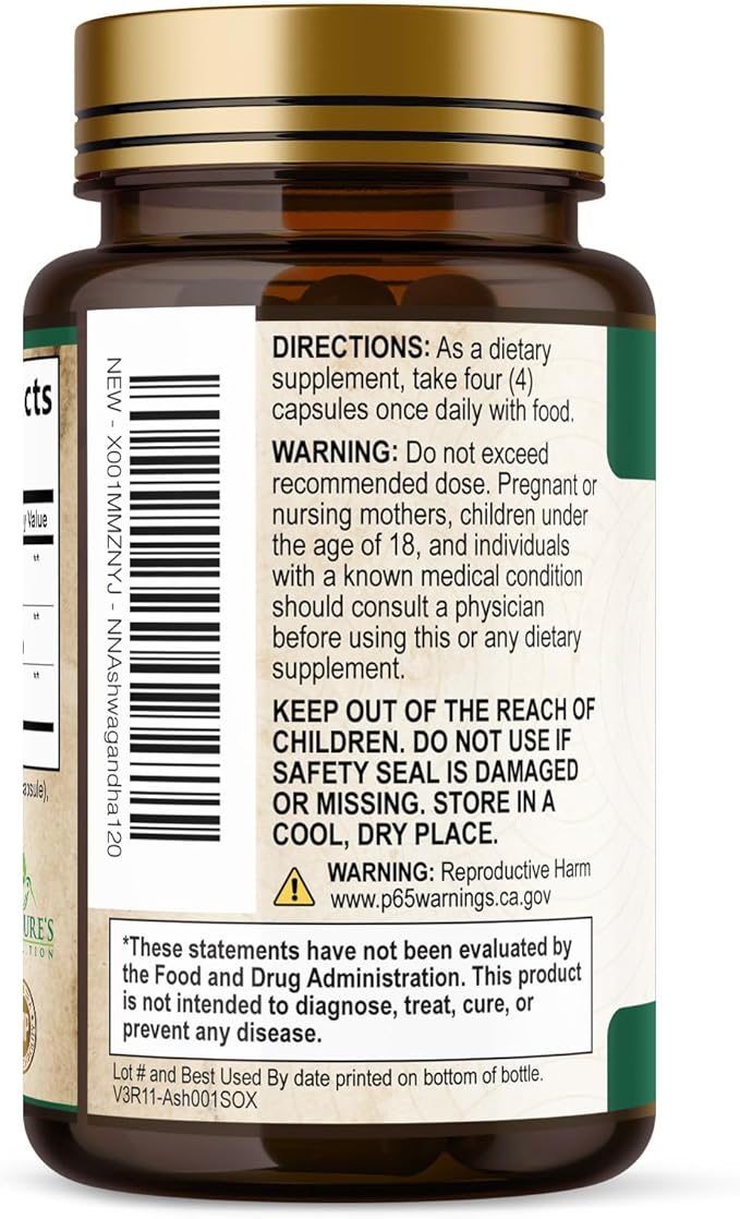 Ashwagandha Supplements - Premium Ashwagandha Capsule for Women & Men, Natural Antioxidant Support Ashwa Root Extract, Extra Strength Calm Support with Black Pepper, Vegan - USA Bottled - 120 Capsules
