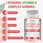 2 Pack 33-in-1 Liposomal Vitamin B Complex Gummies -B1, B2, B3, B4, B5, B6, B7, B8, B9,B12 | Vitamin C, D3,K2|Calcium,Magnesiun,Zinc etc.for Energy, Brain,Immune,Skin Support &Heart Support