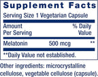 Life Extension Melatonin, 500 mcg – Gently Promotes Sleep, Low Dose, Value Size – Non-GMO, Gluten-Free, Vegetarian – 200 Capsules