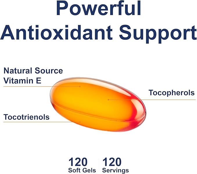 Carlson - E-Gems Elite, 400 IU (268 mg) Vitamin E with Tocopherols and Tocotrienols, Optimal Wellness, 120 Soft Gels