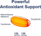 Carlson - E-Gems Elite, 400 IU (268 mg) Vitamin E with Tocopherols and Tocotrienols, Optimal Wellness, 120 Soft Gels