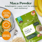 Navitas Organics Maca Powder – 100% Gelatinized Peruvian Maca for Adaptogen Smoothies, Lattes, Baking & More – Energize & Balance - USDA Organic, Non GMO, Vegan, Gluten Free (8oz. Bag, 45 Servings)