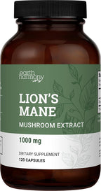 Organic Lions Mane Supplement (1000mg), 2-Month Supply Lion's Mane Mushroom Supplement Extract to Support Focus, Memory (120 Capsules)