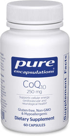 Pure Encapsulations CoQ10-250 mg CoQ10 - Brain Support Supplement* - Mitochondrial & Cellular Energy Support* - Non-GMO & Vegetarian - 60 Capsules