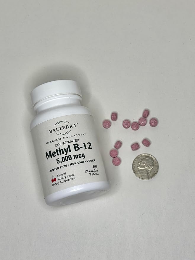 Methyl B-12 by Balterra — Energy & Nervous System Support — Methylcobalamin, 5,000 mcg, 60 Count