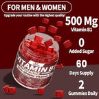 （2 Pack） Thiamine Vitamin B1 Gummies - 500g Vegan Sugar Free Thiamine Supplement, with Natural Mixed Berries Flavor for Adults & Kids (120 Counts)