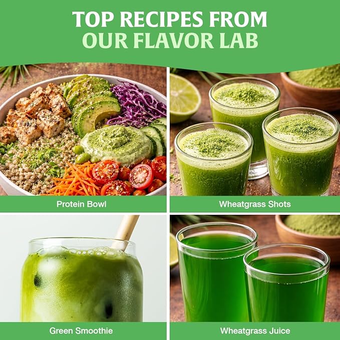 HANDPICK USDA Organic Wheatgrass Powder (10oz) Rich Green Powder - Lab Tested | 100% Whole Leaf | Gluten Free, Non-GMO | No Sugar, No Artificial Ingredients | Resealable Ziplock Pouch