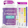 Pelvana UTI Test Strips and D-Mannose Supplement Bundle – at-Home Testing Kit for Women, Supports Urinary Tract Balance, Flushes Impurities, Provides Accurate Results, 50 Count Strips, 120 Capsules