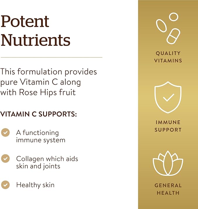 Solgar Vitamin C 1500 mg with Rose HIPS, 180 Tablets - Antioxidant & Immune Support - Overall Health - Supports Healthy Skin & Joints - Non GMO, Vegan, Gluten Free, Dairy Free, Kosher - 180 Servings