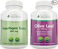 Purely Holistic Hawthorn Berry 665mg + Olive Leaf Extract 750mg Bundle + 270 Vegan Capsules - Made in The USA