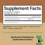 Organic Turmeric Capsules 600mg - Pure Curcumin Root Supplement, Raw Root Powder Pills, Organic Supplements for Liver Gallbladder Support Clean Plant Based Formula Made USA Natural Herbal Wellness Aid