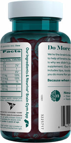 NEURIVA Plus Decaffeinated Nootropic Brain Supplement for Memory, Focus & Concentration & Cognitive Function, Clinically Tested NeuroFactor, Phosphatidylserine, Vitamins B6 B12,50ct Strawberry Gummies