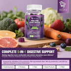 Migcopat Pre Post Probiotics Gummies, Probiotic Prebiotic Postbiotic Digestive Enzymes with Fiber, 120 Billion CFU Probiotics for Gut Health, Sugar Free, Vegan, BlackBerry Flavor, 120 Cts