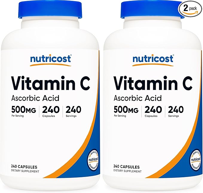 Nutricost Vitamin C 500mg, 240 Capsules, Vegetarian, Gluten Free & Non-GMO (Pack of 2)