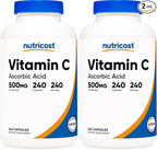 Nutricost Vitamin C 500mg, 240 Capsules, Vegetarian, Gluten Free & Non-GMO (Pack of 2)