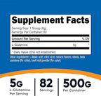 Nutricost L-Glutamine Powder Sweetened with Stevia (500 Grams, Peach Mango) - Supplement for Gut Support, 5 Grams of L-Glutamine Per Serving - Gluten Free, Non-GMO