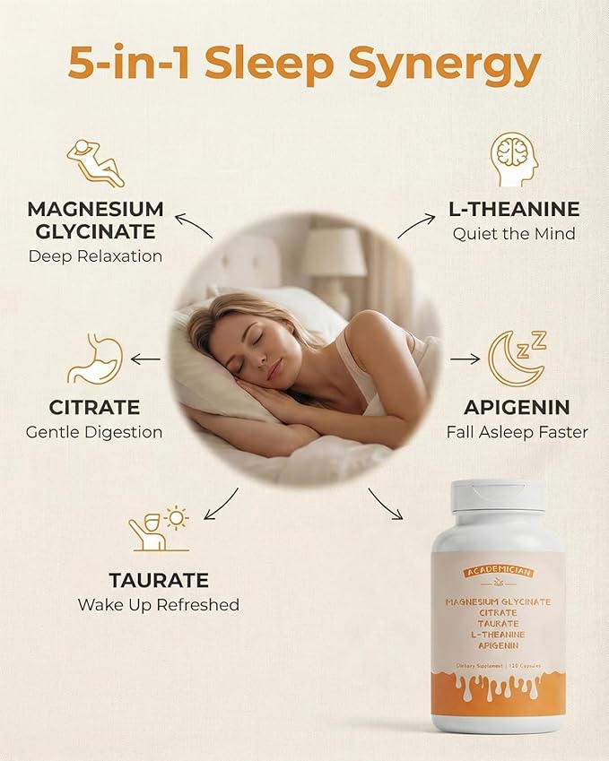 Magnesium Citrate Capsules L Theanine Supplement 200mg Magnesium Glycinate Taurate 400mg Apigenin Supplement L-Theanine Citrate 500mg 250 mg - 120 Count