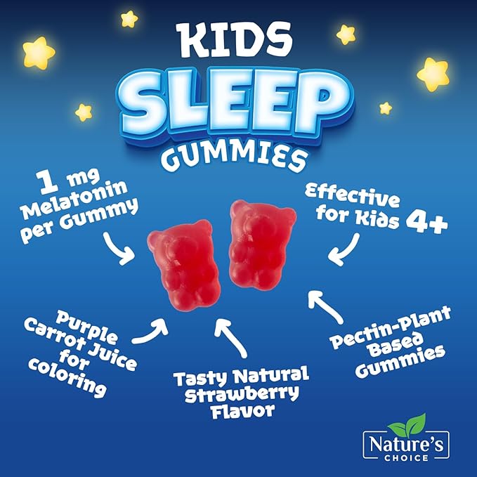 Kids Melatonin Gummies - 2mg Melatonin Per Serving - Best Children's Melatonin Gummy for Restful Sleep - Kids Chewable Sleep Supplement - Natural Tasty Berry Flavor - Non-GMO Vegan - 60 Gummies