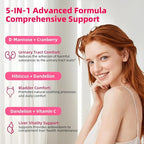 D-Mannose Gummies 2000mg with Cranberry 500mg & Hibiscus - D Mannose Chewable Supplements for Women - Liver, Bladder Flush & Urinary Tract Cleanse Health Supplement - 120 Count